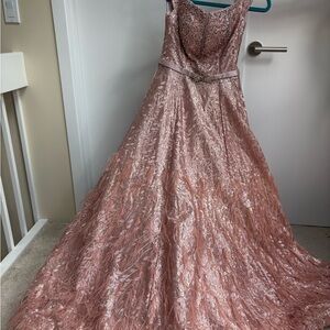 Elegant Pink Sequin Gown